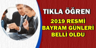 2019 Resmi Tatil Günleri Belli Oldu