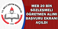 50 KPSS ile 20 Bin Sözleşmeli Öğretmen Alımı Başvuru Ekranı Açıldı (MEB İlkatama)