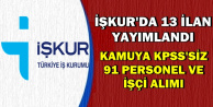 İŞKUR'da 13 Yeni İlan: Kamuya KPSS'siz Personel-İşçi Alımı Yapılacak