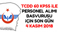 TCDD 60 KPSS ile Kamu Personeli Alımı Başvurusu 4 Kasım 2018'de Bitiyor