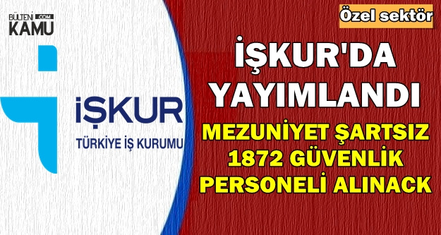 Iskur Da Yayimlandi Mezuniyet Sartsiz 1872 Guvenlik Personeli Alimi