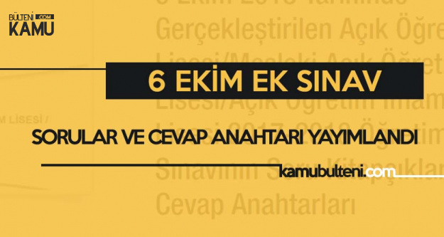 6 Ekim Aol Maol Ve Acik Imam Hatip Lisesi Sinav Sorulari Yayimlandi