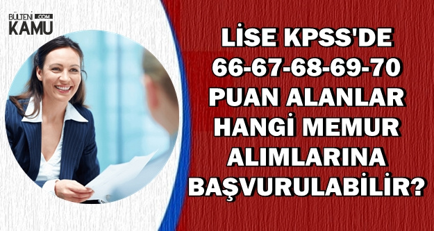 KPSS'den 66-67-68-69-70 Puan Alanlar Hangi Memur Alımlarına Başvurabilir? Alım Yapan Kurumlar