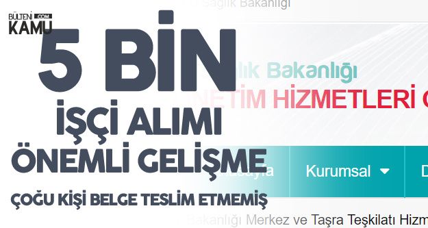  Sağlık Bakanlığı En Az İlkokul Mezunu İşçi Alımı İle İlgili Flaş Gelişme: Çoğu Kişi Kayıt Yaptırmadı