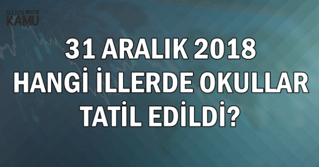 31 Aralık Kar Tatili Verilen iller-11 İlde Okullar Tatil