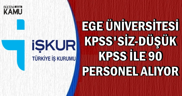 Ege Üniversitesi İŞKUR'dan En Az İlkokul Mezunu Personel Alımı Yapıyor