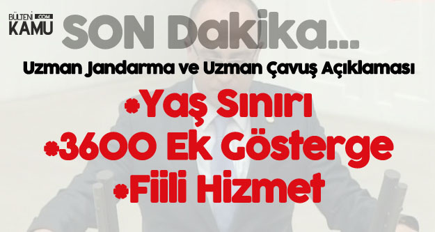 Son Dakika ! Yönter'den 'Uzman Jandarma ve Uzman Çavuş' Açıklaması : Yaş Sınırı Yükseltilmeli