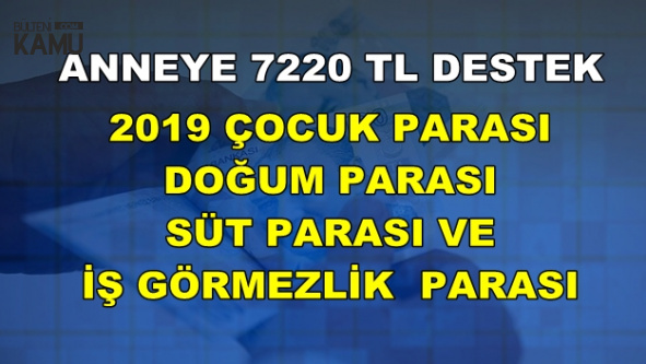 2019 Yılı Doğum, Süt Parası ve İş Görmezlik Desteği Belli Oldu (Emzirme ve Çocuk Parası)