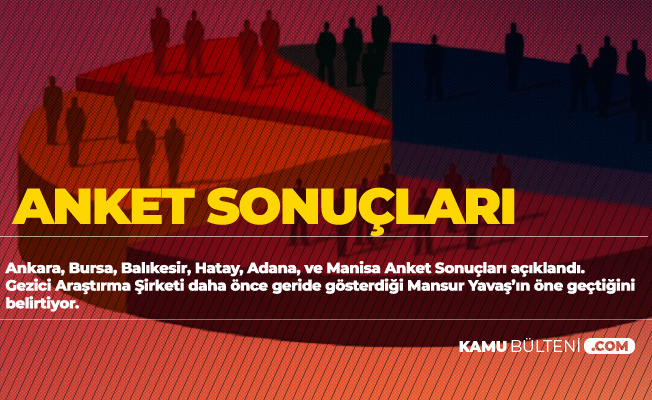 Gezici Araştırma Anket Sonucunu Değiştirdi! Ankara, İstanbul, Bursa, Adana, Manisa, Hatay ve Balıkesir Anket Sonuçları