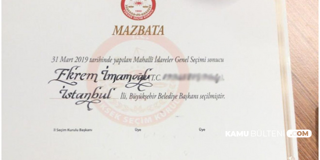Ekrem İmamoğlu'nun Mazbatası Hazır! İşte Mazbata