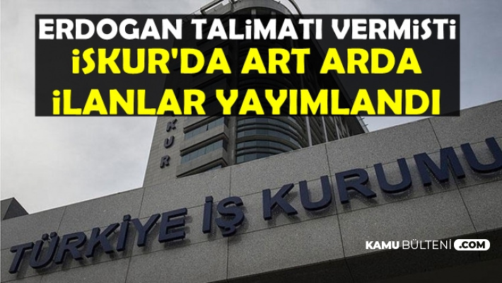 Erdoğan'ın Talimatı Sonrası İŞKUR'da Memur Personel Alımı İlanları Yayımlandı