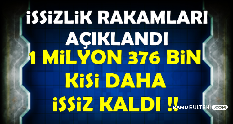 İşsizlik Rakamları Açıklandı: 1 Milyon 376 Bin Kişi Daha İşsiz Kaldı