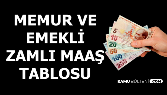 Emekli Ve Memurlarin Zamli Maas Tablosu Belli Oldu 2020 Ocak