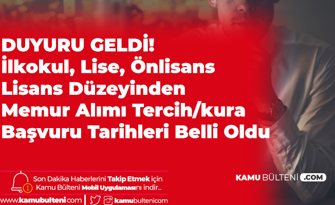 Ekpss Tercih Ve Kura Kilavuzu Yayimlandi Tercih Islemleri Basladi Ilkokul Ortaogretim Onlisans Ve Lisans Kadro Dagilimi