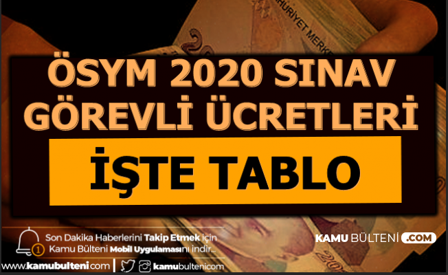 2020 Osym Sinav Gorevi Ucretleri Salon Baskani Gozetmen Bina Sorumlusu