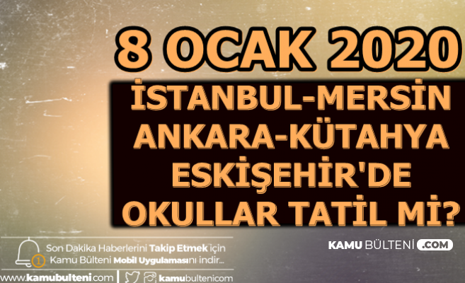 Istanbul Ankara Eskisehir Kutahya Ve Mersin De Okullar Tatil Mi 8 Ocak 2020