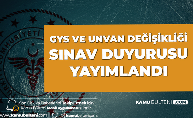 Sağlık Bakanlığı Görevde Yükselme Sınavı Başvuruları 3 Şubat'ta Başlayacak Sağlık Bakanlığı Görevde Yükselme Sınavı Başvuruları 3 Şubat'ta Başlayacak