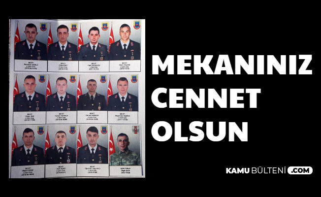 Çığ Düşmesi Şehit Olan Jandarma ve Korucularımızın İsim ve Memleketleri