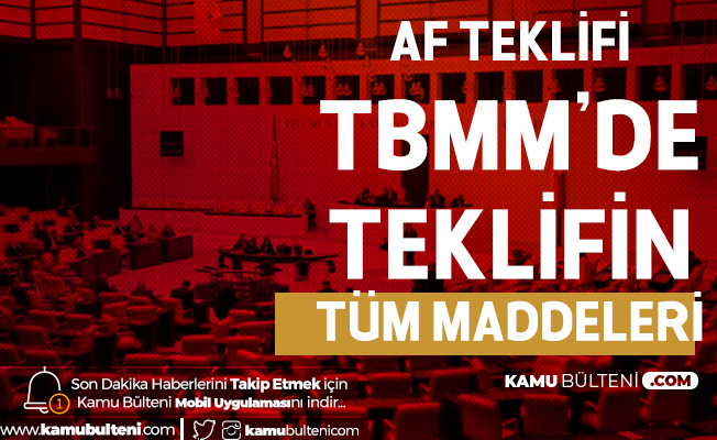 Af Teklifi Mecliste! İnfaz Yasasının Tüm Maddeleri