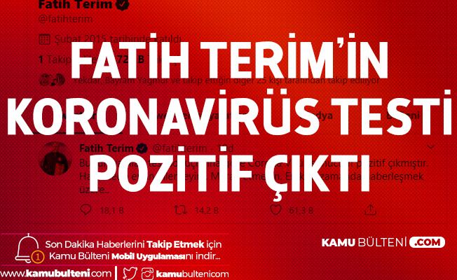 Galatasaray Teknik Direktörü Fatih Terim'in Koronavirüs Testi Pozitif Çıktı Galatasaray Teknik Direktörü Fatih Terim'in Koronavirüs Testi Pozitif Çıktı