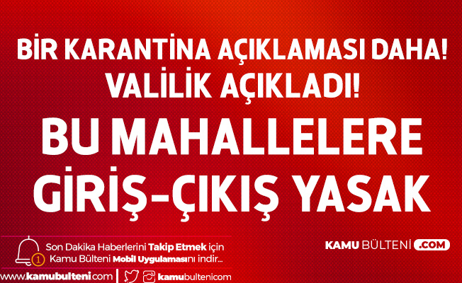 Malatya Valiliği'nden Karantina Açıklaması: 2 Mahalle Karantinaya Alındı Malatya Valiliği'nden Karantina Açıklaması: 2 Mahalle Karantinaya Alındı