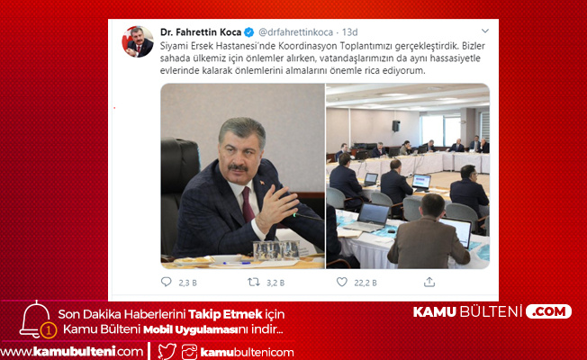 Sağlık Bakanı Koca: Vatandaşlarımızın Evlerinde Kalarak Önlemlerini Almasını Rica Ediyorum