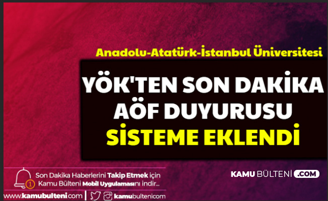 Yok Ten Aof Duyurusu Dersler Sisteme Yuklendi Auzef Ata Au