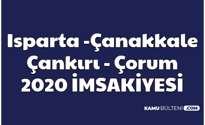 isparta 2020 imsakiye