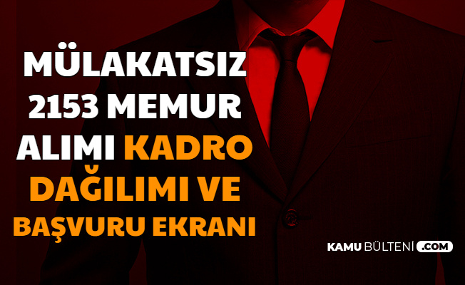 Mulakatsiz 2153 Kamu Personeli Alimi Basvuru Ekrani Acildi Iste Kadro Dagilimi