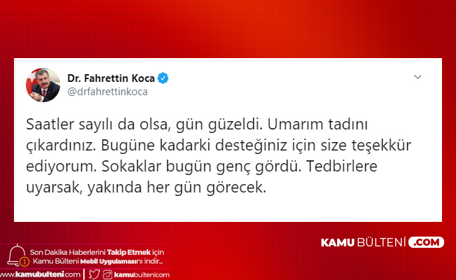 Sağlık Bakanı Koca'dan Açıklama: Tedbirlere Uyarsak, Yakında Her Gün Çıkabilecekler Sağlık Bakanı Koca'dan Açıklama: Tedbirlere Uyarsak, Yakında Her Gün Çıkabilecekler