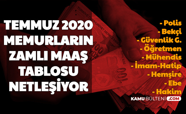Enflasyon Farkina Gore Memurlarin Temmuz 2020 Zamli Maas Tablosu Ve Es Cocuk Parasi Polis Bekci Ogretmen Hemsire Ebe