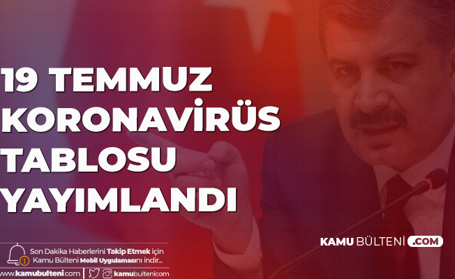 19 Temmuz Türkiye Koronavirüs Güncel Tablosu Yayımlandı - Günlük Korona Tablosu