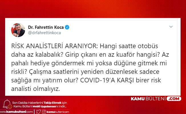 Sağlık Bakanı Açıkladı: Risk Analistleri Aranıyor, Çalışma Saatlerini Düzenlesek Sadece Sağlığa Mı Yatırım Olur? Sağlık Bakanı Açıkladı: Risk Analistleri Aranıyor, Çalışma Saatlerini Düzenlesek Sadece Sağlığa Mı Yatırım Olur?