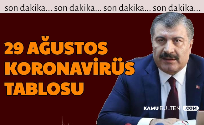 29 Ağustos Koronavirüs Tablosu Açıklandı-İşte Türkiye'de Bugünkü Vaka Sayısı