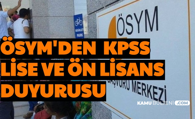 Osym Den Lise Ve On Lisans Kpss Basvuru Duyurusu