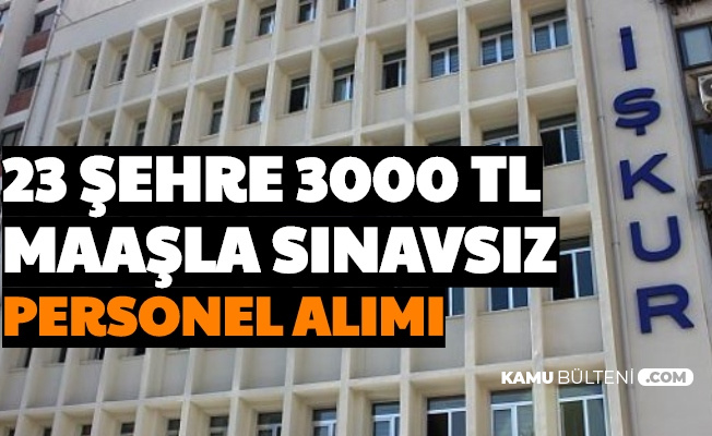 23 Sehre Iskur Dan 3000 Tl Maasla Sinavsiz Personel Alimi Iste Basvuru Adimlari