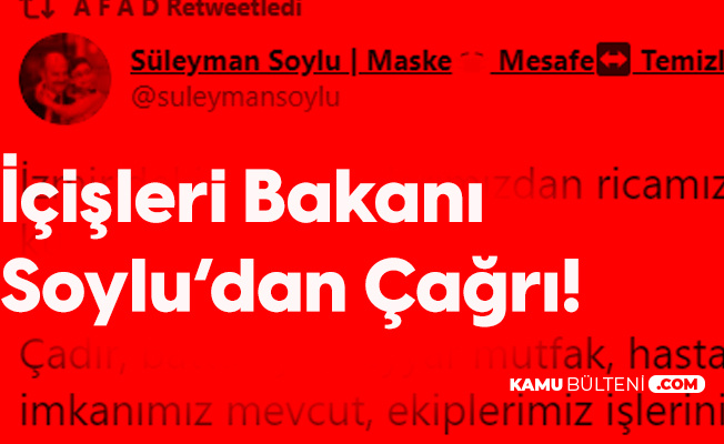 İçişleri Bakanı Süleyman Soylu'dan Çağrı: Lütfen Tek İhtiyacımız YOL! İçişleri Bakanı Süleyman Soylu'dan Çağrı: Lütfen Tek İhtiyacımız YOL!