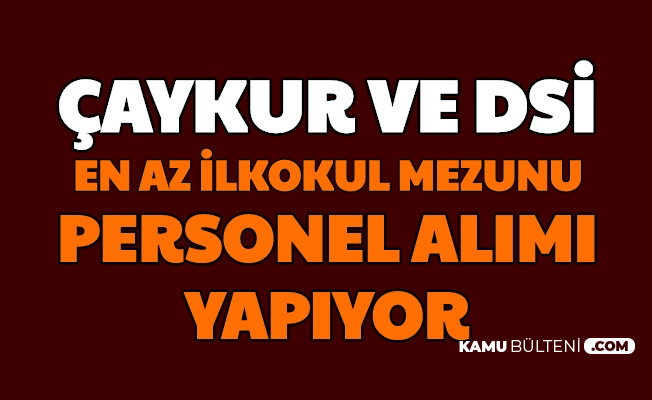 caykur ve dsi ye kpss siz personel alimi basvuru iskur da basladi