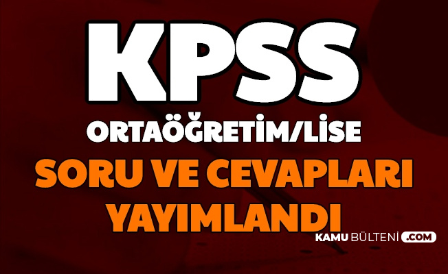 Kpss Ortaogretim Soru Ve Cevaplari Kitapcigi Yayimlandi 2020