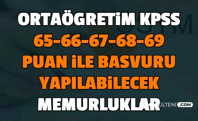 Kpss Lise Den 65 66 67 68 Ve 69 Alanlar Hangi Ilanlara Basvurabilir Iste Memur Alimlari