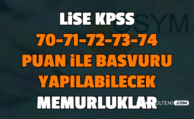 Lise Kpss Den 70 Uzeri Alanlar Nerelere Basvurabilir 70 71 72 73 74 Puan Ile Memur Alimi Yapan Yerler