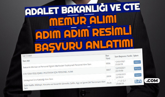 adalet bakanligi personel alimi e