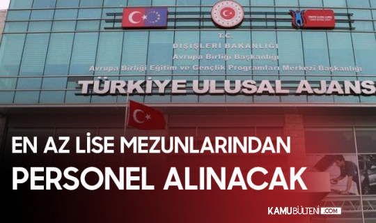 disisleri bakanligi turkiye ulusal ajansi na buro memuru sekreter ve uzman yardimcisi alimi yapilacak
