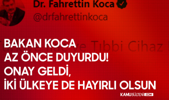 Sağlık Bakanı Koca Az Önce Duyurdu! Onay Geldi, Türkiye'de Kullanılacak Sağlık Bakanı Koca Az Önce Duyurdu! Onay Geldi, Türkiye'de Kullanılacak