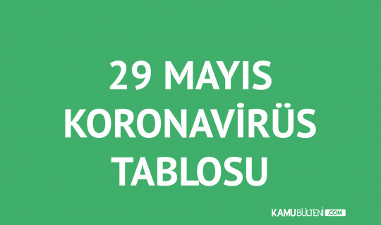 29 Mayıs Koronavirüs Tablosu Yayımlandı