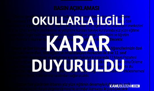 MEB, Okullarla İlgili Kararı Duyurdu MEB, Okullarla İlgili Kararı Duyurdu