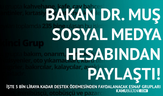 Ticaret Bakanı Mehmet Muş Paylaştı! 3 Bin Lira ve 5 Bin Lira Destek Ödemelerinden Hangi Esnaflar Faydalanacak Ticaret Bakanı Mehmet Muş Paylaştı! 3 Bin Lira ve 5 Bin Lira Destek Ödemelerinden Hangi Esnaflar Faydalanacak