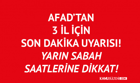 AFAD'tan Trabzon, Rize ve Artvin için Son Dakika Uyarısı! Yarın Sabah Saatlerine Dikkat AFAD'tan Trabzon, Rize ve Artvin için Son Dakika Uyarısı! Yarın Sabah Saatlerine Dikkat