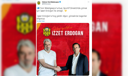 Yeni Malatyaspor’da sportif direktörlüğe İzzet Erdoğan getirildi