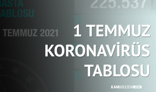1 Temmuz Koronavirüs Tablosu Yayımlandı 1 Temmuz Koronavirüs Tablosu Yayımlandı